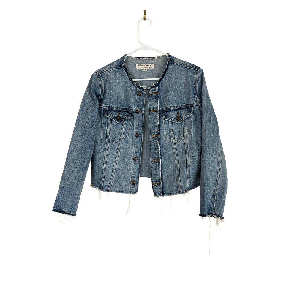 Lucky Brand Remade Denim Blue Jean Jacket 2018 2000's Sustainable Raw‎ Small S